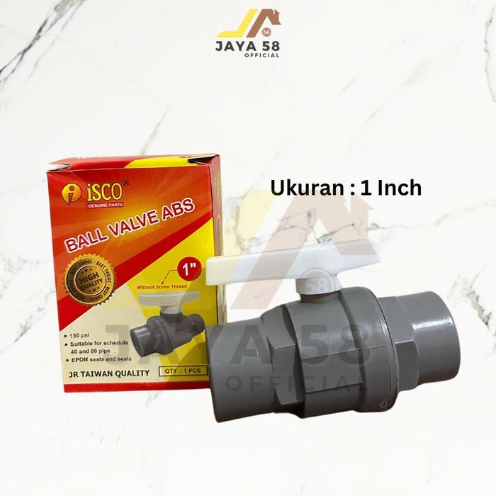Gambar Stop Kran Ball Valve PVC 1 inch 3/4 inch 1/2 inch / Stop Keran Pipa Ballvalve merk ISCO - 1 inch dari Jaya58ofc undefined Tokopedia