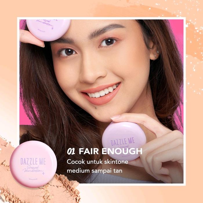 Gambar Dazzle Me Muse Pressed Foundation | Long Lasting Matte Compact - 01 Fair Enough ~ DM dari kiosmart undefined Tokopedia