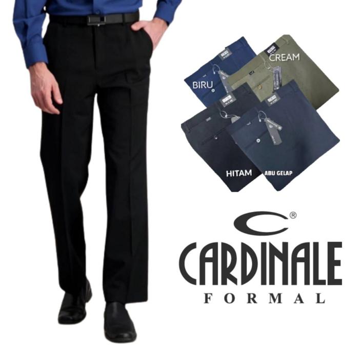 Gambar Celana Formal Bahan Twis Teflon Kain Licin Regular Kerja Kantor Celana Sopan Pria Panjang Hitam Slim Fit Abu Tebal Nyaman Chino Navy - Matte Black, 27 dari NEISTER undefined Tokopedia