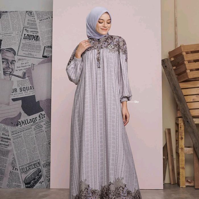 Gambar MAZZA MIDI DRESS BY NADHEERA - sky, S dari Rahnem store kramat undefined Tokopedia
