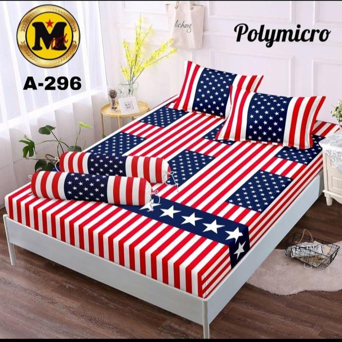Gambar PROMO Seprai Katun Motif Bendera Amerika ukuran 120x200, 160x200, 180x200 kualitas terbaik seperti seprei bonita sprei murah meriah 1 set dengan sarung bantal tidur dan sarung bantal guling sprei aesthetic Sprai Benang Kain - Amerika, 120x200 dari Azka Collection5 undefined Tokopedia