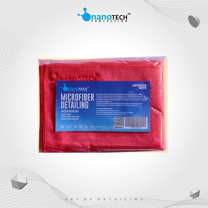 Gambar KAIN MICROFIBER DETAILING PREMIUM QUALITY 40X40cm 340 GSM - ADVANCE WIPE - nanoTECH PROTECTION - LAP MOBIL - LAP MOTOR - AUTO DETAILING - MERAH dari nanoTECH PROTECTION undefined Tokopedia