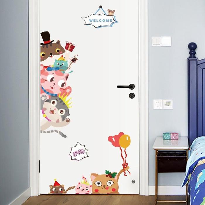 Gambar Wallsticker pintu dan kamar anak - CATS 2 dari ali telu undefined Tokopedia