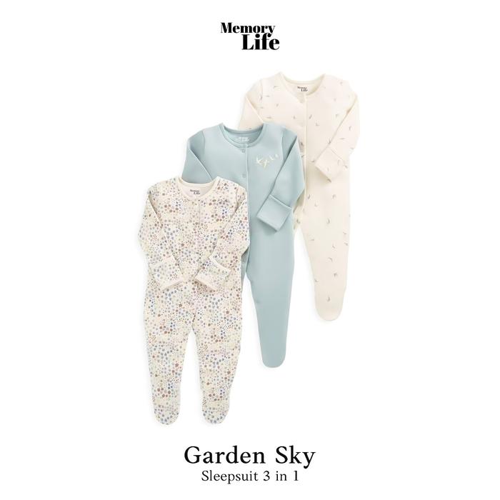 Gambar Memory Life - Garden Sky Sleepsuit 3 in 1 - MemoryLife Basic Series / Setelan Bayi / Piyama Bayi - 6-9M dari MemoryLife Shop undefined Tokopedia