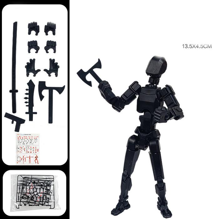 Gambar [COD]DIY Dummy 13 Articulated Action Figure/Hisap Magnetik Dummy 13 Action Figure Action/Multi-sendi Bergerak Robot Dekompresi Merakit Mainan - black dari PTGMALL undefined Tokopedia