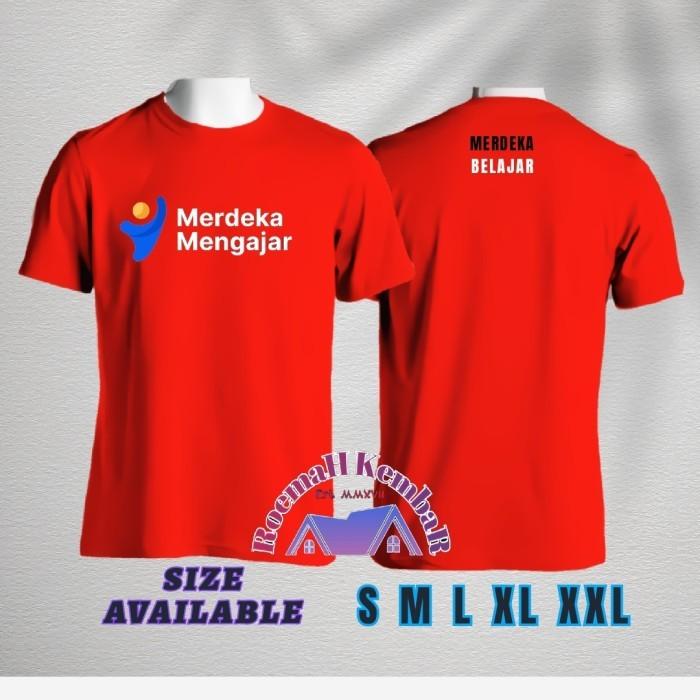 Gambar KAOS MERDEKA MENGAJAR / KAOS BAJU MERDEKA BELAJAR DB/KURIKULUM MERDEKA - Merah, L dari RoemaH KembaR undefined Tokopedia