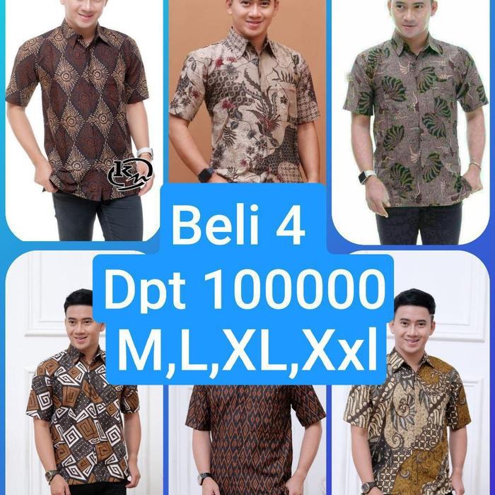 Gambar 100k 4 pcs(+1pcs order jika toko sedang live) Baju batik Dewasa motif Random M L XL XXL - 4 pcs Random seri MLXL&XXL, L dari Batik Lisa undefined Tokopedia