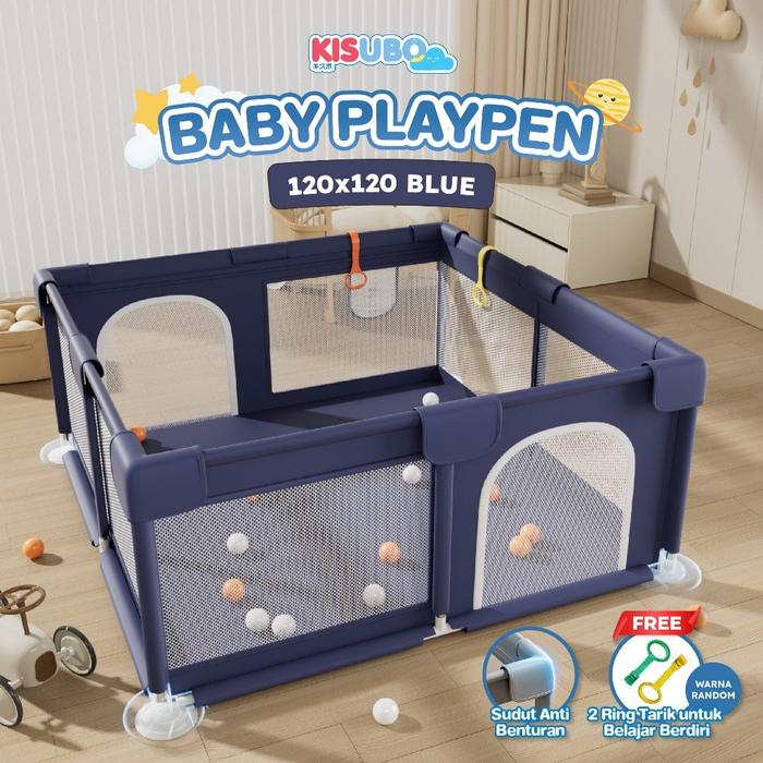 Gambar KISUBO Playpen Pagar Pengaman Bayi Tempat Bermain Anak Pagar Mainan Anak Pagar Bayi Kolam  Bermain - 120x120-BLUE dari KISUBO Surabaya undefined Tokopedia