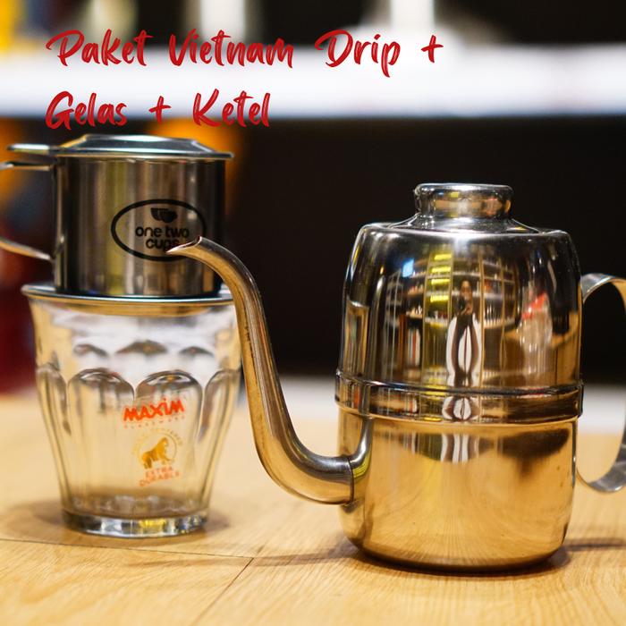 Gambar Paket Vietnam Drip + Gelas + Ketel - Paket Vietnam 124 ml dari ALAT KOPI MALANG undefined 3 Tokopedia