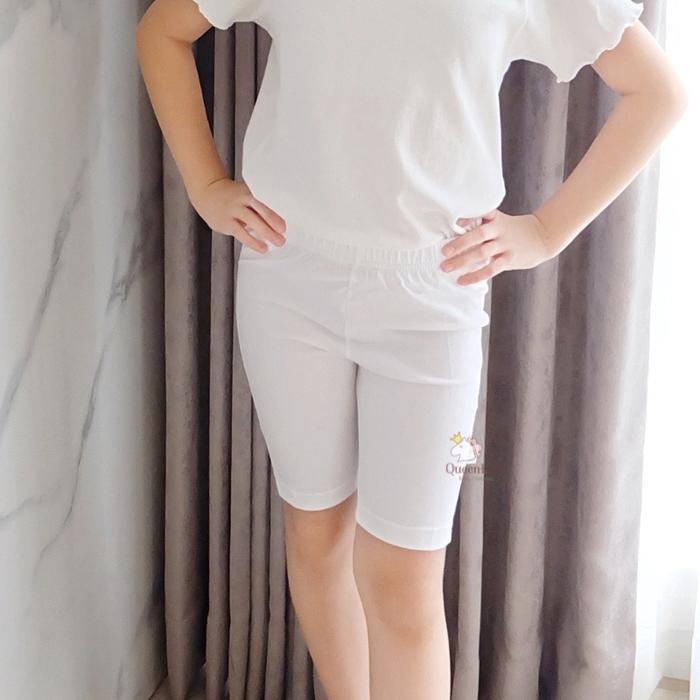 Gambar Short Legging QK135 / Celana Legging Anak / Celana Dalaman Anak Umur 5-15tahun / Legging Anak Fashion Perempuan - Putih, 6 dari Queenkids.id undefined Tokopedia