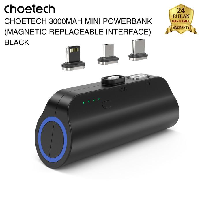 Gambar Choetech 3000mAh mini powerbank ( with magnetic replaceable interface) White White - Hitam dari Choetech Indonesia Store Kota Tangerang Tokopedia