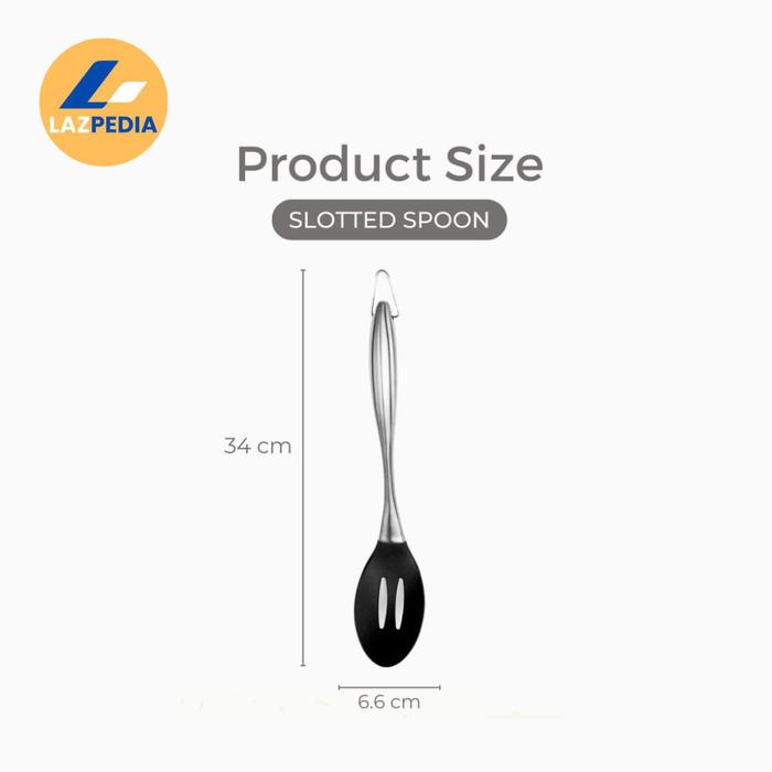 Gambar CHORIKIGU SPATULA SUTIL SILIKON KITCHEN UTENSIL SET GAGANG STAINLESS HANDLE SILICONE BPA FREE - Slotted Spoon dari Ultralit undefined Tokopedia