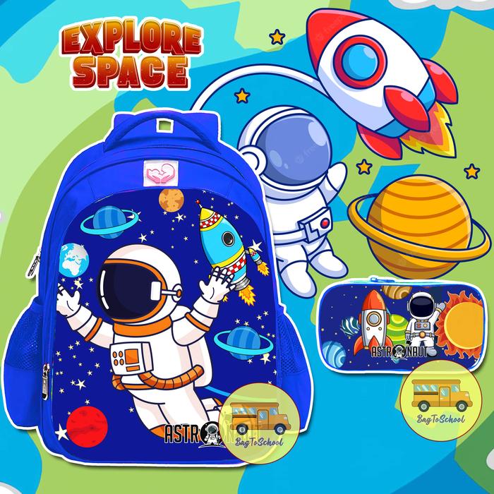 Gambar Tas Anak Laki-Laki Dolby Ransel Sekolah TK/SD Bonus kotak pensil Karakter Astronot dari Bagtoschool_NEW undefined Tokopedia