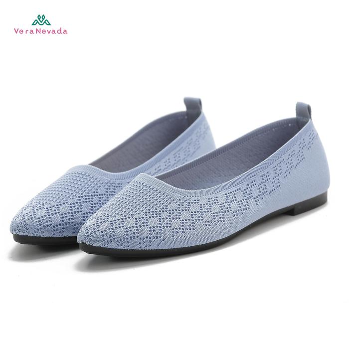 Gambar VN Yara Sepatu FlyKnit Flat Slip On Wanita Black Pink Shoes A18 - BLUE, 36 dari Sepatu Vera Nevada undefined Tokopedia