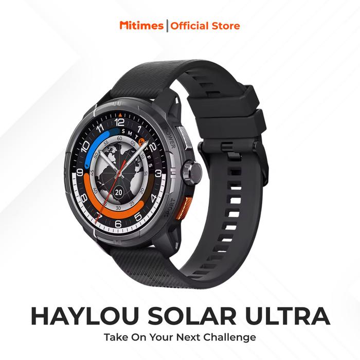Gambar Haylou Solar Ultra 1.60 Inch Amoled | Support Bluetooth Phone Call | Tahan Air 5ATM | Baterai Tahan 22 Hari - Black, Non Bonus dari MITIMES undefined Tokopedia
