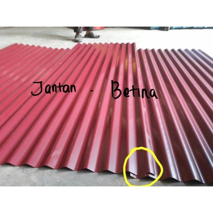 Gambar SENG GELOMBANG WARNA ANGSA GALVALUM TERMURAH DI MEDAN - Maron, 8kaki/2.40m dari Michael.Kosasih undefined Tokopedia