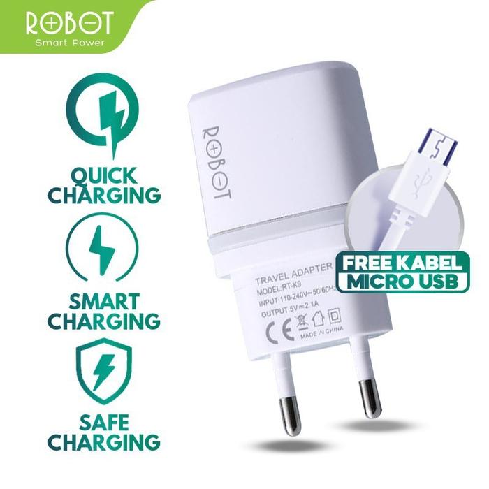 Gambar Robot Charger RT-K9 Dual USB Charger Handphone Charger Iphone Original - PUTIH dari Databox undefined Tokopedia