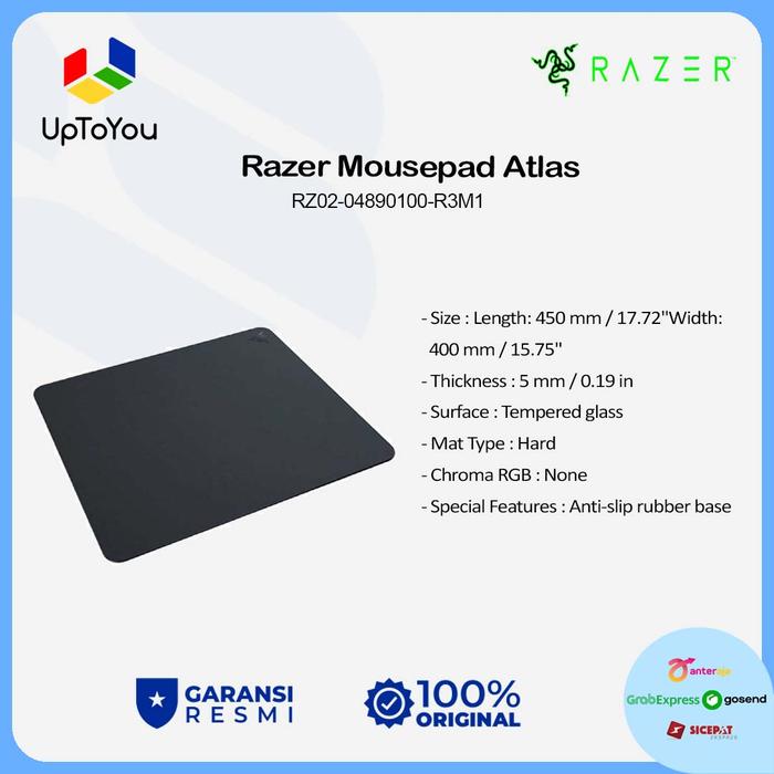 Gambar Razer Mousepad Atlas Tempered Glass Gaming Mouse Mat - Black - RZ02-04890100-R3M1 dari UPTOYOUCOM undefined Tokopedia