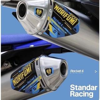 Gambar promo Knalpot Norifumi Rocket 4 stenlis fullset KLX-DTRACKER-BF-CRF-WR 155 trail supermoto standar dan boreup bulat kamera racing  silincer  motor - klx 150 dari HAIKEN MUFFLER undefined Tokopedia