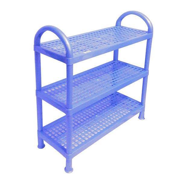 Gambar Rak sepatu Plastik 3 susun tingkat serbaguna kuat Rak sandal murah cuci gudang aesthetic rak Coklat - Blue dari paket usaha undefined Tokopedia