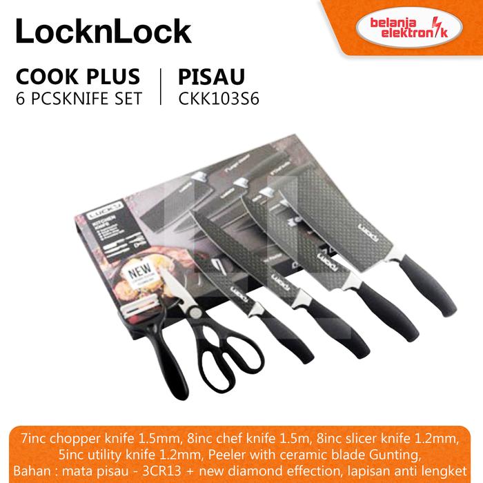 Gambar LocknLock Cookplus 6pcs Knife Set Pisau Dapur CKK103S6 - LL-105-CKK103S6 dari Belanja Elektronik undefined Tokopedia