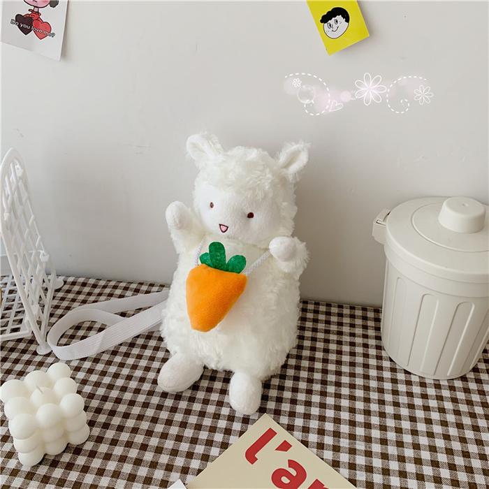 Gambar Tas Wanita Motif Boneka Domba/Tas Domba Bahan Plush Gaya Korea Selempang Slingbag - Domba Mini Wortel dari Beruangshop_NEW undefined Tokopedia