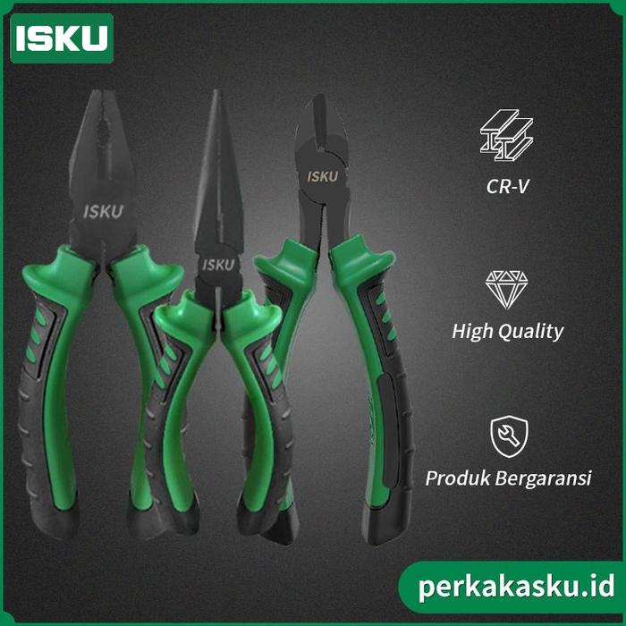 Gambar ISKU Tang Set 3 Pcs 6 Inch Tang Kombinasi Tang Lancip Tang Potong - 1 Set dari PERKAKASKU.ID TOKOPEDIA undefined Tokopedia