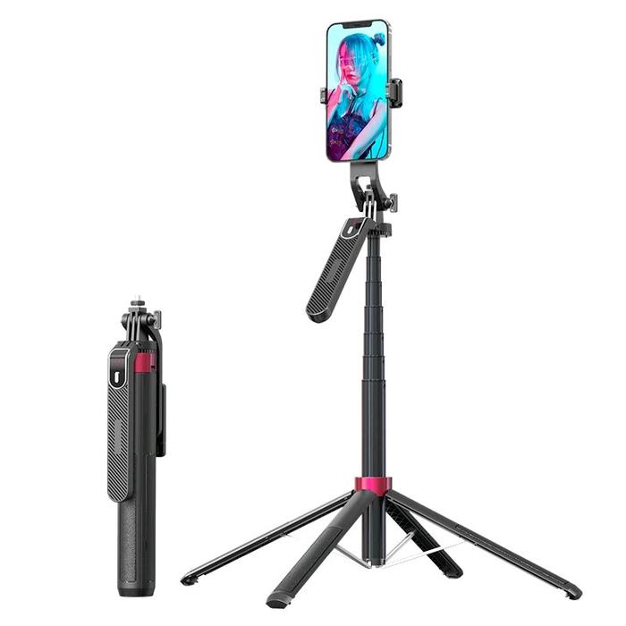 Gambar Tripod P185 Minimalis Travelling Tongsis HP Tinggi Max 1400mm Include Shutter Bluetooth dan Holder HP Remote Aluminium Lampu Hitam dari Waroeng Smartphone_NEW undefined Tokopedia