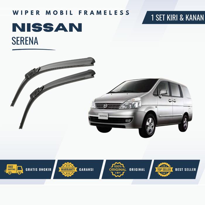 Gambar Wiper Mobil Frameless Nissan Serena 1 Set Kiri dan Kanan Tanpa Rangka Besi Model Wiper Blade Karet Kaca Depan - C24/C25 dari Yuqo Motor undefined Tokopedia