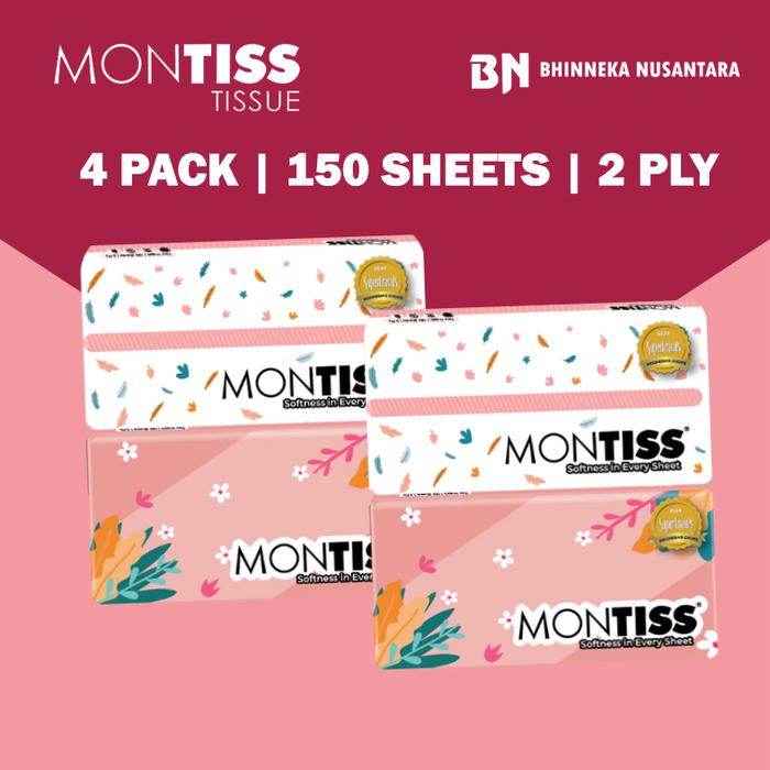 Gambar Montiss Facial Tissue 150 Sheets [4 Pack] dari BHINNEKA NUSANTARA undefined Tokopedia