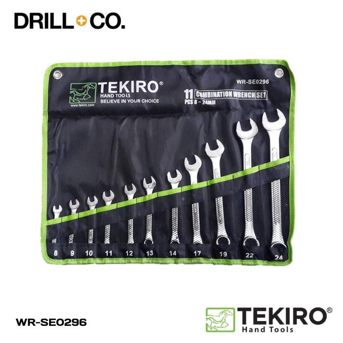 Gambar TEKIRO Kunci Ring Pas Set 11 Pcs 8-24mm dari Drill&Co undefined Tokopedia
