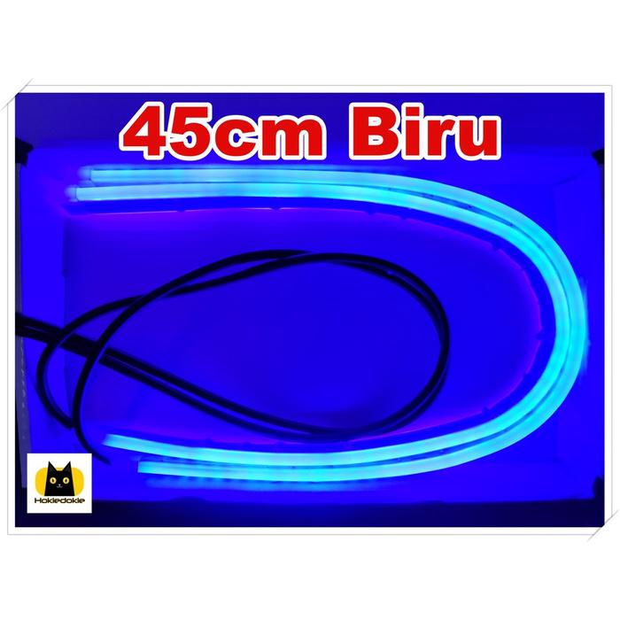 Gambar Led Alis Tempel softled tipis 2 warna sein running 45cm 12v untuk mobil motor bus, isi 2pcs - Biru/Kuning, Standar dari hokiedokieshop undefined Tokopedia
