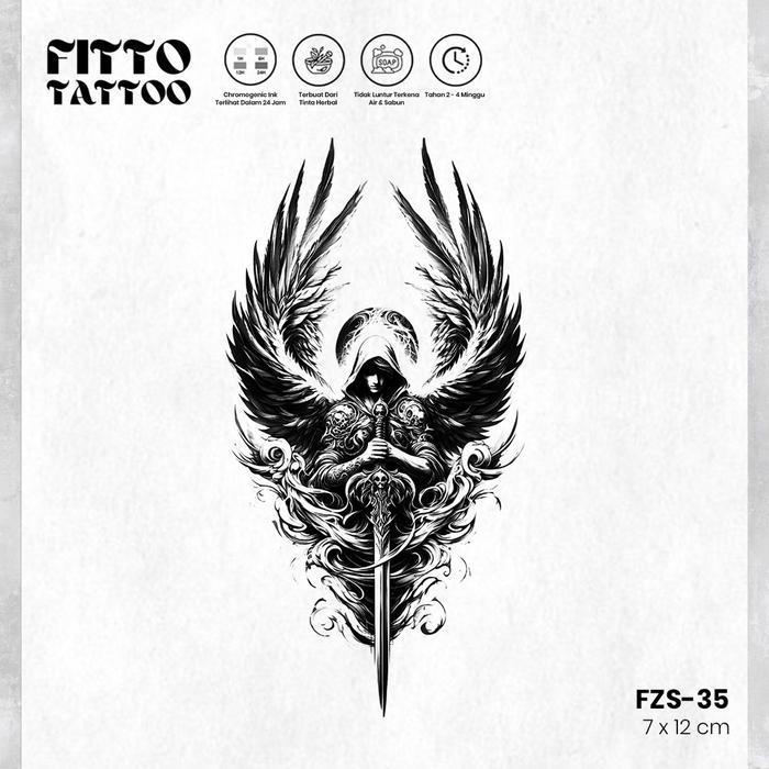 Gambar tato temporer premium KECIL tattoo fruit ink semi permanen tatto sayap angel Fitto tatto Temporary - FZS-35 - FZS-35 dari kharisma outdoor undefined Tokopedia