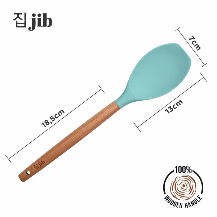 Gambar JIB Silicone Cooking Spoon / Utensile Silicon / Sendok Masak Silikon Kayu Kitchenware - Tosca dari JIB Indonesia undefined Tokopedia
