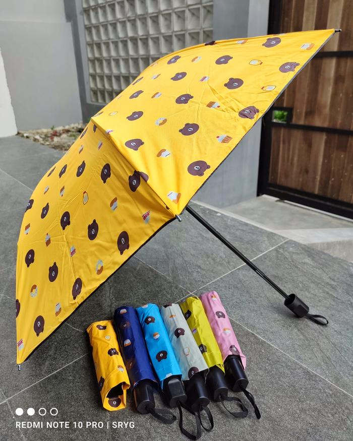 Gambar Payung Lipat Motif Bear + Sarung Melipat dari Fazha Malang undefined Tokopedia