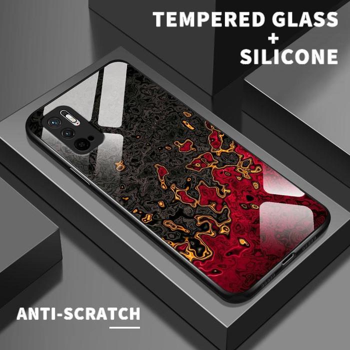 Hard Case For Redmi Note 10 4G Note 10 5G Note 10 Lite Note Pro Max Note  10S 10T 5G Glass Kaca Slikon Back Artistic Dye Phone Case Black1, Redmi 