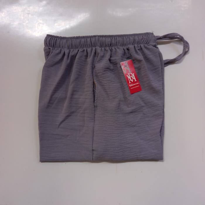 Gambar Kulot crinkle pendek wanita bawah lutut size XL muat bb 60 sampai 80 kg Celana Kulot 7/8 bahan adem Fit Nyaman - abu, XL dari AF GROSIR STORE undefined Tokopedia