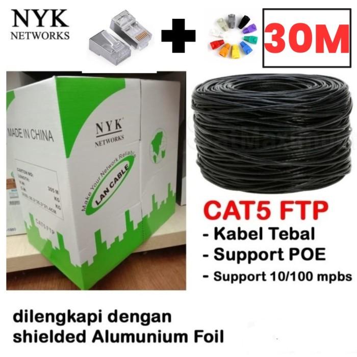 Gambar Kabel Lan FTP Cat5E NYK Outdoor METERAN 30 METER Aluminium Hitam - hitam dari Reformasi Computer undefined Tokopedia