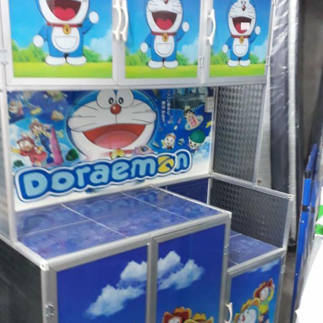 Gambar (GRATIS MASKER) Lemari Piring Rak Piring 3 Pintu Almunium Kaca Full Karakter - Doraemon dari Trinityjayafurniture undefined Tokopedia