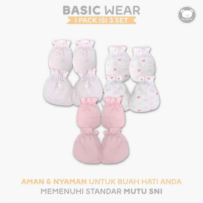 Gambar FLUFFY Sarung Tangan dan Kaos Kaki Bayi Pink (Isi 3 Pcs) STK PNK NB - PINK dari Fluffy Baby Store undefined Tokopedia