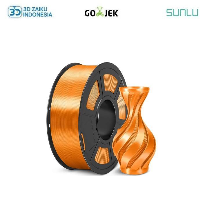 Gambar SUNLU 3D Printer Filament Silk PLA+ Smooth Glossy Finish Neat Winding - Orange dari 3D Zaiku Indonesia undefined Tokopedia