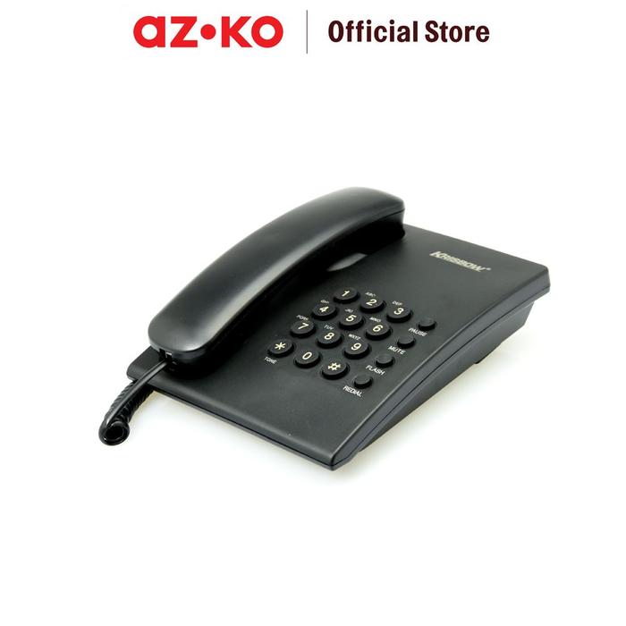 Gambar AZKO Krisbow Telepon Basic Telephone Cable Phone Kabel Telepon Rumah Dan Kantor - Hitam dari AZKO ID undefined Tokopedia