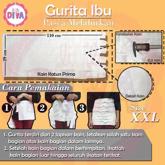 Gambar GURITA IBU size 1 / 2 / JUMBO / SUPER JUMBO / MAXI / EXTRA  Pasca Melahirkan Model Tali 6 Akachan Hamil Perut Putih Sabuk - 2 dari Little Diva_NEW undefined Tokopedia