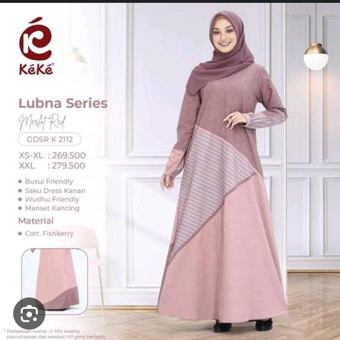 Gambar gamis keke Katun,bahan super adem,tidak nerawang,model salur ditengahnya Cokelat Setrip dari butik.madura undefined Tokopedia