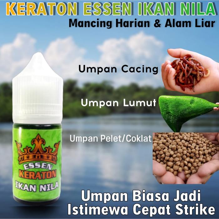 Gambar Essen Ikan Nila Kolam Harian Dan Alam Liar Paling Gacor, Essen KERATON Khusus Ikan Nila Liar Media Lumut, Essen Ikan Nila Media Cacing, Essen Ikan Nila Paling Ampuh Siang Malam 30ml - Hijau dari RAJA PODIUM undefined Tokopedia