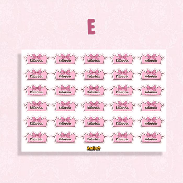 Gambar Sticker Pita Coquette Label Nama Pita Sticker Coquette Ribbon Custom Nama Aesthetic Alat Tulis ATK - E dari Amigo Production undefined Tokopedia