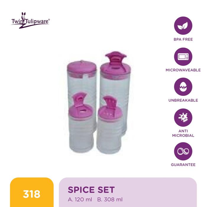 Gambar Twin Tulipaware Spice Set - Set Tempat Bumbu - Pink Lady dari Twin Tulipware Indonesia undefined Tokopedia