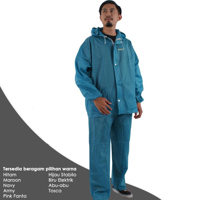Gambar Jas Hujan Setelan Baju dan Celana KHN Pria dan Wanita Sealing Press Biru Merah Hijau - Toska, Dewasa dari KHN Store undefined Tokopedia