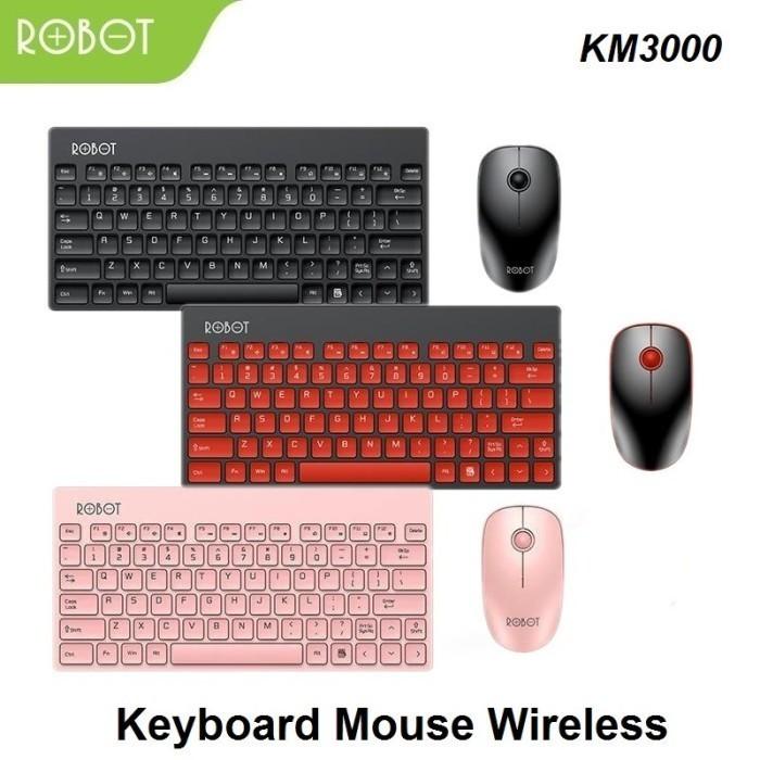 Gambar KEYBOARD MOUSE ROBOT KM3000 Portable Mini Wireless - Hitam dari MARKAS KOMPUTER STORE undefined Tokopedia