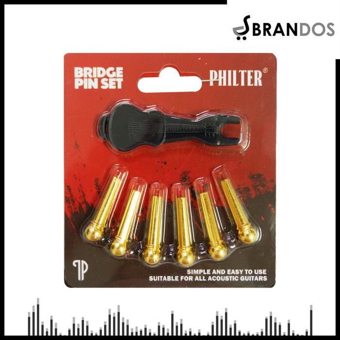 Jual SET Bridge Pin Gitar Akustik (6 pcs) Dengan Pencabut Pin Puller ...